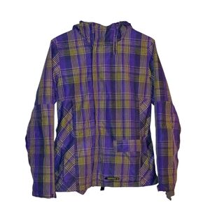 Burton Purple and Yellow Plaid Ski Jacket